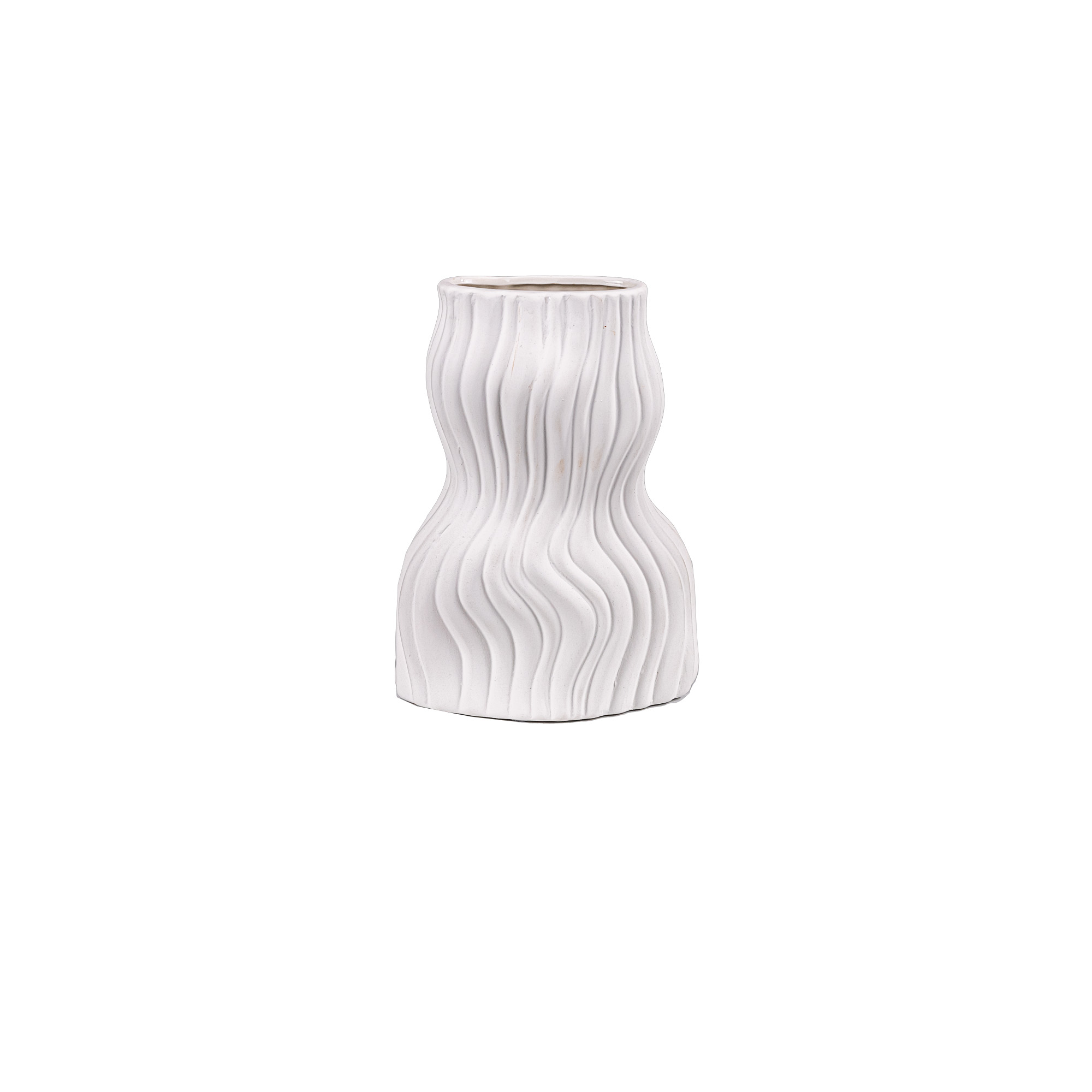 Ceramic vase Art ribbed